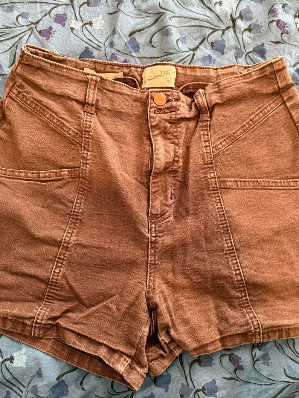 Universal Thread Rust Brown High-Waist Utility Shorts